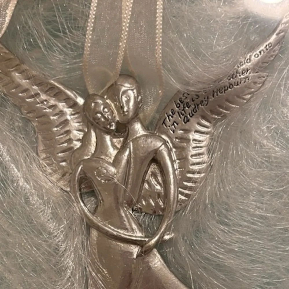 Vintage Christmas Ornament Serenity Angel Of Love Pewter Midwest Cannon Falls